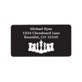 Aangepaste zwarte en witte kauwstukken Klassiek Etiket (Voorkant)