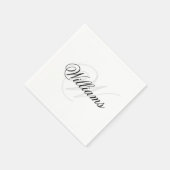 Aangepaste zwarte en witte monogram initiaal naam servet (Hoek)