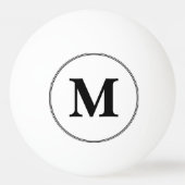 Aangepaste Zwarte en Witte Monogram Tafeltennis Bi Pingpongbal (Voorkant)