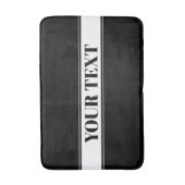 Aangepaste zwarte en witte naam Stripe Badmat (Voorkant Verticaal)