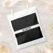 Aangepaste zwarte en witte naam Stripe Bedankzakje (Geknipt)
