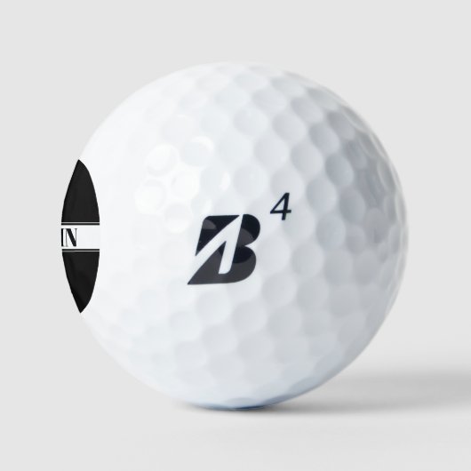 Aangepaste zwarte en witte naam Stripe Golfballen (Logo)