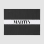 Aangepaste zwarte en witte naam Stripe Tissuepapier (Voorkant)