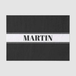 Aangepaste zwarte en witte naam Stripe Tissuepapier