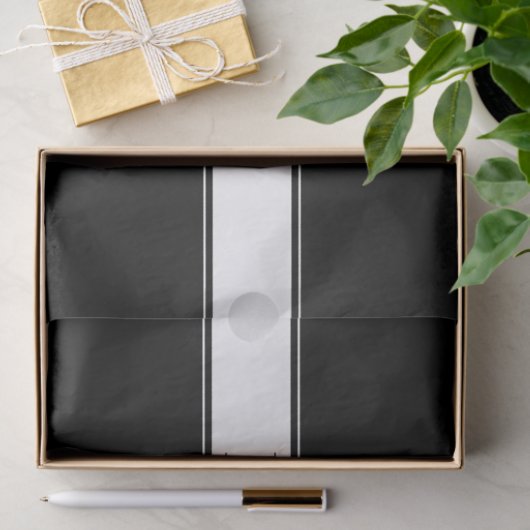 Aangepaste zwarte en witte naam Stripe Tissuepapier (Geschenk)