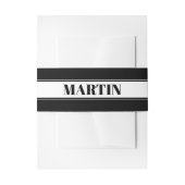 Aangepaste zwarte en witte naam Stripe Uitnodigingen Wikkel (Voorkant Voorbeeld)