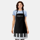 Aangepaste zwarte en witte pianosleutels keuken ko schort (Gedragen)