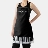 Aangepaste zwarte en witte pianosleutels keuken ko schort (Insitu)