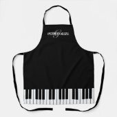 Aangepaste zwarte en witte pianosleutels keuken ko schort (Voorkant)