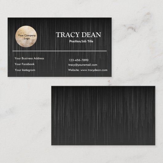 Aangepaste, zwarte en witte Professional Visitekaartje (Voorkant / Achterkant)