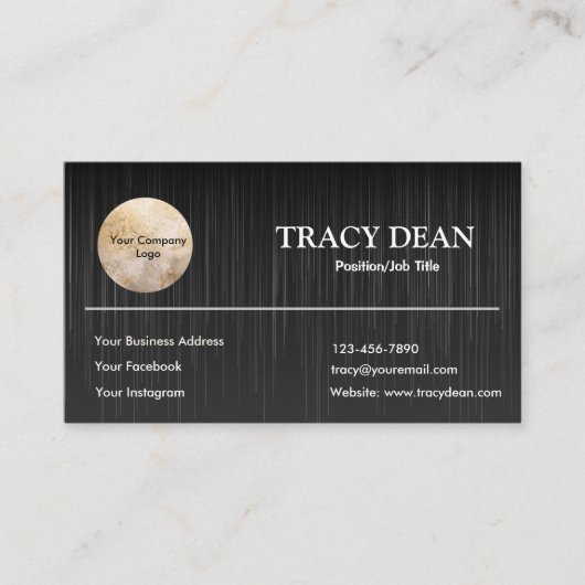 Aangepaste, zwarte en witte Professional Visitekaartje (Voorkant)