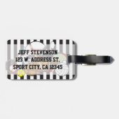 Aangepaste zwarte en witte strepe coach bagagelabel (Achterkant horizontaal)