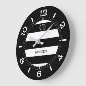 Aangepaste zwarte en witte strepen inbelverbinding grote klok (Hoek)