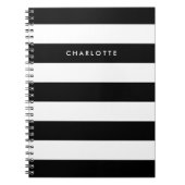 Aangepaste zwarte en witte strepen notitieboek (Voorkant)