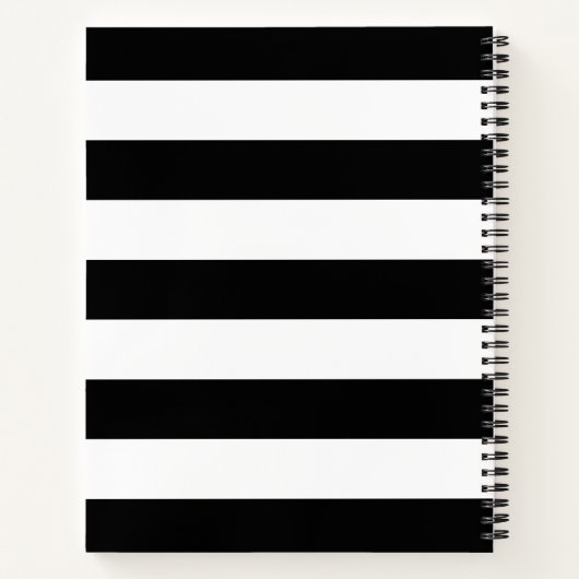 Aangepaste zwarte en witte strepen notitieboek (Achterkant)