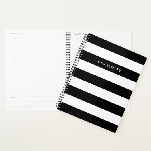 Aangepaste zwarte en witte strepen planner (Display)