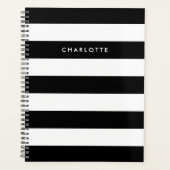 Aangepaste zwarte en witte strepen planner (Voorkant)