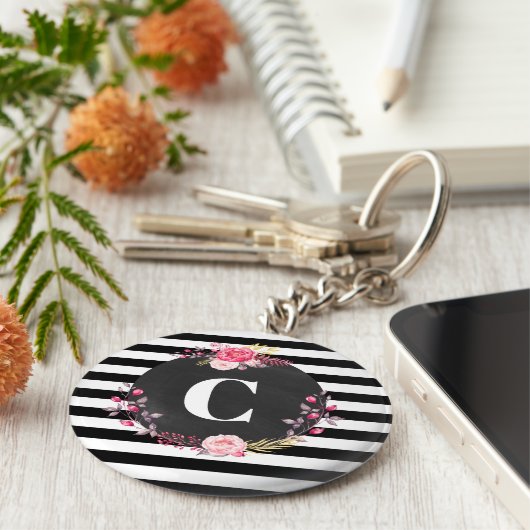 Aangepaste zwarte en witte stripper Button Sleutel Sleutelhanger (Zijkant)