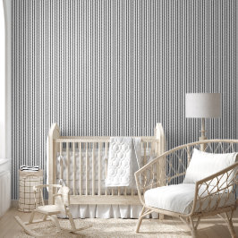 Aangepaste zwarte en witte verticale streep behang