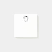 Aangepaste zwarte en witte wapenschild monogram Po Post-it® Notes (Voorkant)