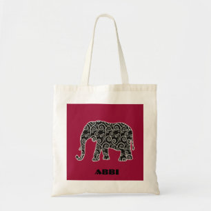 Aangepaste zwarte en witte wervelkolom tote bag
