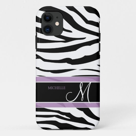 Aangepaste zwarte en witte zebrastripes Case-Mate iPhone case (Achterkant)