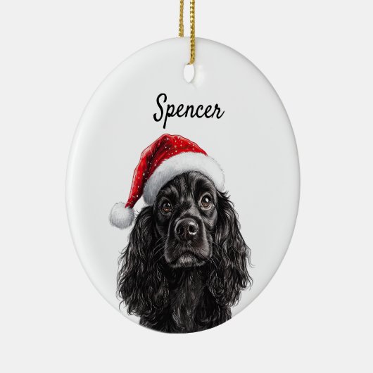 Aangepaste zwarte Engelse Cocker Spaniel Keramisch Ornament (Rechts)