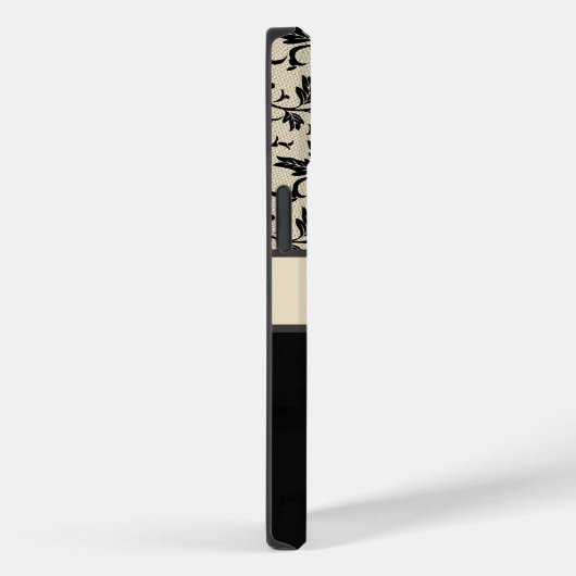 Aangepaste zwarte Floral-telefoontas Case-Mate iPhone Case (Achterkant / Rechts)