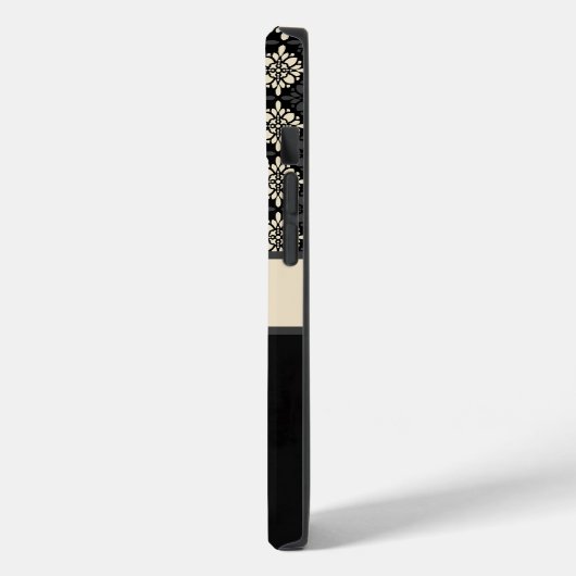 Aangepaste zwarte Floral-telefoontas Case-Mate iPhone Case (Achterkant / Links)