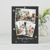 Aangepaste zwarte foto-inklage voor fijne kerst feestdagenkaart (Staand voorkant)