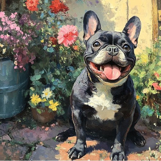 Aangepaste Zwarte Franse Bulldog Begroeting Kaart