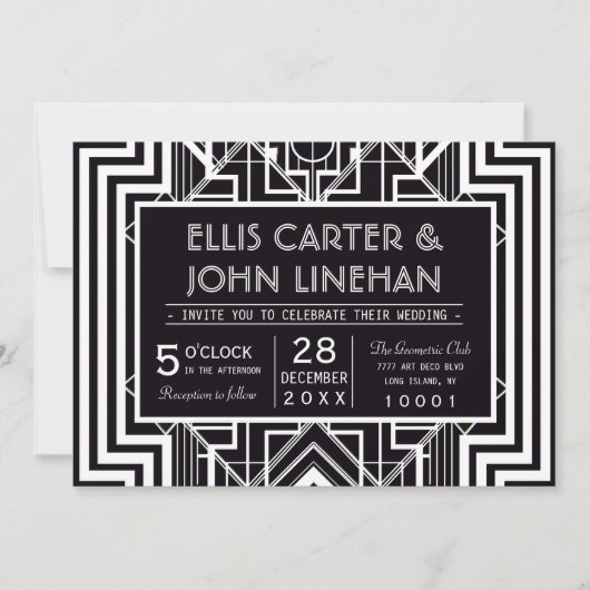 Aangepaste zwarte geoometrische weduwen kaart (Voorkant)