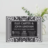 Aangepaste zwarte geoometrische weduwen kaart (Staand voorkant)