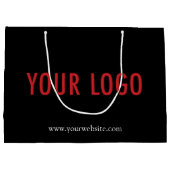 Aangepaste Zwarte Gift Bag met Bedrijf Logo 12.5x9 Groot Cadeauzakje (Achterkant)