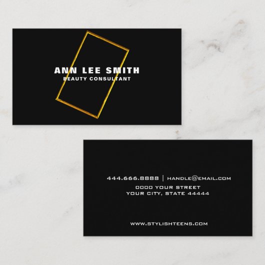 Aangepaste zwarte Gold Accent - Zakelijke auto Visitekaartje (Voorkant / Achterkant)