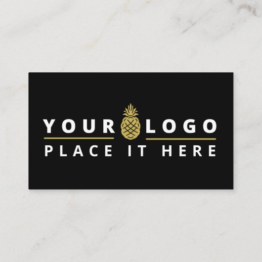 Aangepaste zwarte Gold QR Code Logo Business Revie Informatiekaartje (Achterkant)