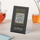 Aangepaste zwarte Gold QR Company Business Logo Re Reclamebord Met Voetstuk (Insitu)