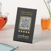 Aangepaste zwarte Gold QR Company Business Logo Re Reclamebord Met Voetstuk (Insitu)