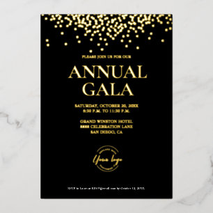 Aangepaste Zwarte Goud Moderne Typografie Liefdess Folie Uitnodiging