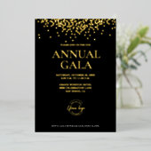 Aangepaste Zwarte Goud Moderne Typografie Liefdess Folie Uitnodiging (Staand Voorkant)