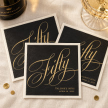 Aangepaste Zwarte Gouden Calligrafie Script 50ste