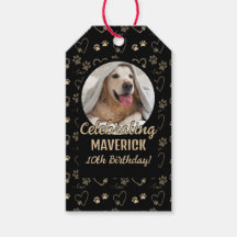 Aangepaste Zwarte Gouden Foto Pootafdruk Hond Verj