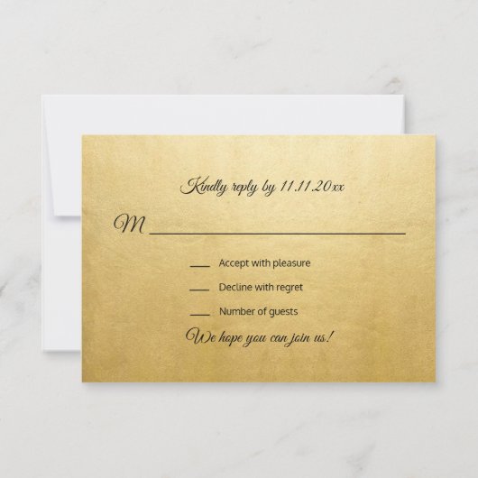 Aangepaste Zwarte Gouden Indiase Mandala RSVP Huwe Kaart (Achterkant)