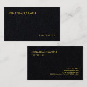 Aangepaste zwarte gouden moderne, eenvoudige Sjabl Visitekaartje (Voorkant / Achterkant)