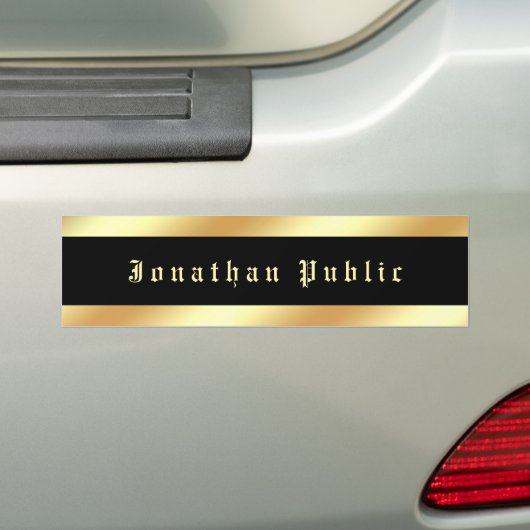 Aangepaste zwarte gouden oude tekst Modern Trendy  Bumpersticker (Op auto)