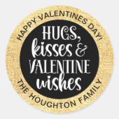 Aangepaste zwarte gouden Valentijn sticker (Voorkant)
