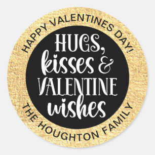 Aangepaste zwarte gouden Valentijn sticker