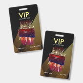 Aangepaste Zwarte Gouden VIP-Pas voor Premium Even Badge (Voor- en achterkant)