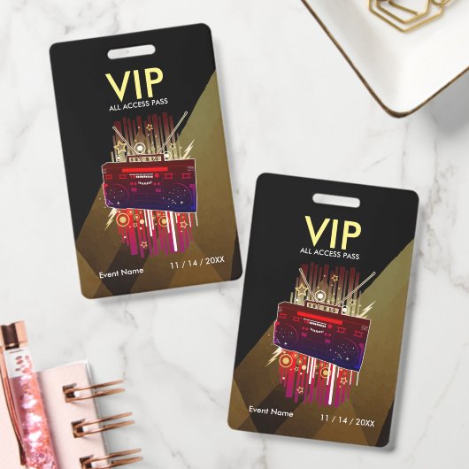 Aangepaste Zwarte Gouden VIP-Pas voor Premium Even Badge (Kantoor)