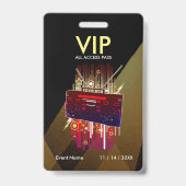 Aangepaste Zwarte Gouden VIP-Pas voor Premium Even Badge (Achterkant)